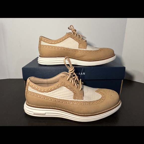 Cole Haan ØriginalGrand Remastered Longwing Oxford Shoes Sesame/Ivory Mens 8.5W main image 14